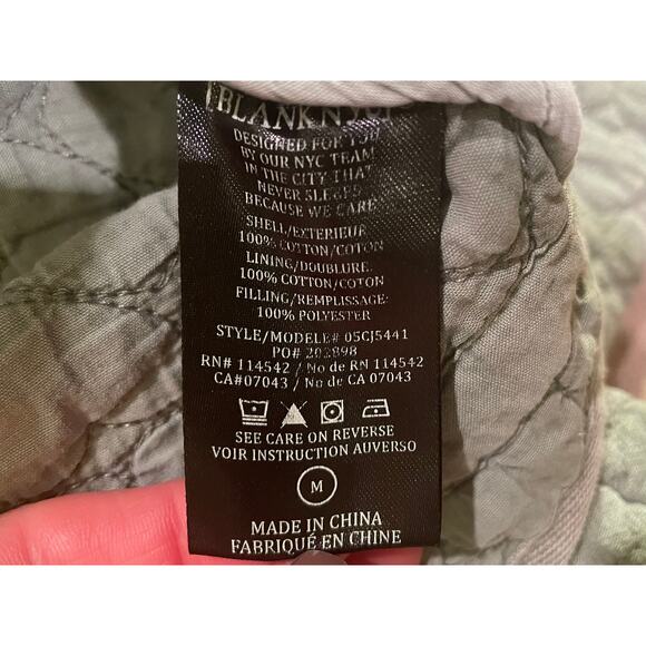 Blank NYC Sage Green Quilted Jacket Heart Pattern Drop Shoulder Relaxed Fit M - Picture 11 of 14